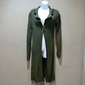 525 American Green Ribbed Duster Size Small